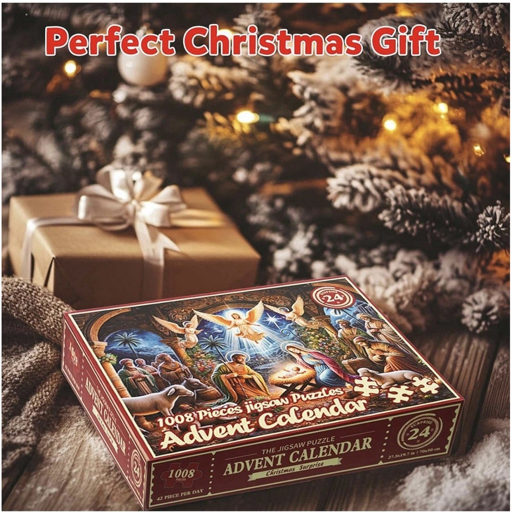 Advent Calendar 2025 Jigsaw Puzzles, 1008 Pieces Nativity Puzzles Countdown Cale - Picture 9 of 10